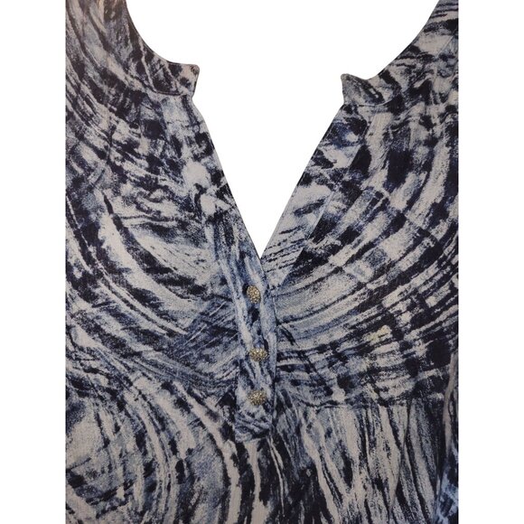 Catherines 4X Swirl Print Tunic Top With Button Detail comfort summer outdoor‎ - Picture 5 of 7